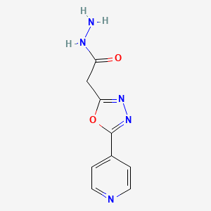 molecular formula C9H9N5O2 B2799291 2-[5-(Pyridin-4-yl)-1,3,4-oxadiazol-2-yl]acetohydrazide CAS No. 1326932-87-9