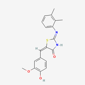 (2E,5E)-2-((2,3-dimethylphenyl)imino)-5-(4-hydroxy-3-methoxybenzylidene)thiazolidin-4-one