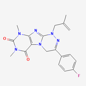 molecular formula C19H19FN6O2 B2799302 3-(4-fluorophenyl)-7,9-dimethyl-1-(2-methylallyl)-7,9-dihydro-[1,2,4]triazino[3,4-f]purine-6,8(1H,4H)-dione CAS No. 898449-18-8
