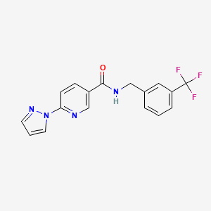 6-(1H-pyrazol-1-yl)-N-(3-(trifluoromethyl)benzyl)nicotinamide