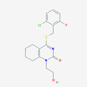 4-((2-chloro-6-fluorobenzyl)thio)-1-(2-hydroxyethyl)-5,6,7,8-tetrahydroquinazolin-2(1H)-one