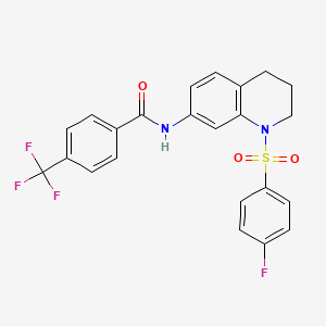 N-(1-((4-fluorophenyl)sulfonyl)-1,2,3,4-tetrahydroquinolin-7-yl)-4-(trifluoromethyl)benzamide