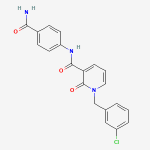 molecular formula C20H16ClN3O3 B2799317 N-(4-carbamoylphenyl)-1-(3-chlorobenzyl)-2-oxo-1,2-dihydropyridine-3-carboxamide CAS No. 946379-11-9