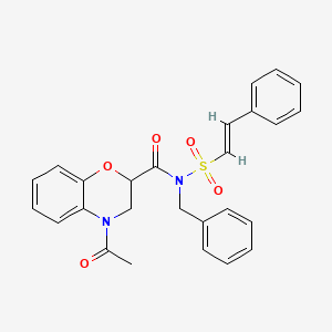 4-acetyl-N-benzyl-N-[(E)-2-phenylethenyl]sulfonyl-2,3-dihydro-1,4-benzoxazine-2-carboxamide