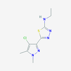 molecular formula C9H12ClN5S B279932 N-[5-(4-chloro-1,5-dimethyl-1H-pyrazol-3-yl)-1,3,4-thiadiazol-2-yl]-N-ethylamine 