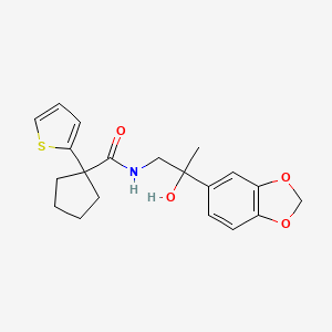 N-(2-(benzo[d][1,3]dioxol-5-yl)-2-hydroxypropyl)-1-(thiophen-2-yl)cyclopentanecarboxamide