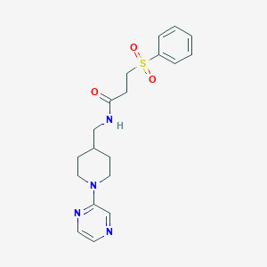 3-(phenylsulfonyl)-N-((1-(pyrazin-2-yl)piperidin-4-yl)methyl)propanamide
