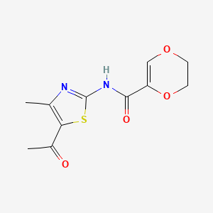 N-(5-acetyl-4-methylthiazol-2-yl)-5,6-dihydro-1,4-dioxine-2-carboxamide