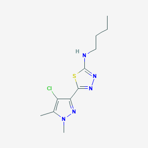 molecular formula C11H16ClN5S B279933 N-butyl-N-[5-(4-chloro-1,5-dimethyl-1H-pyrazol-3-yl)-1,3,4-thiadiazol-2-yl]amine 