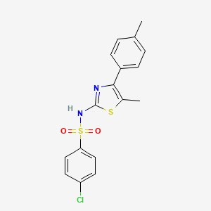 4-Chloro-N-[5-methyl-4-(4-methylphenyl)-1,3-thiazol-2-yl]-benzenesulfonamide