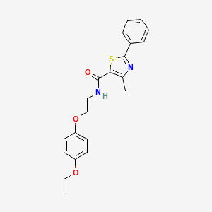 molecular formula C21H22N2O3S B2799331 N-[2-(4-ethoxyphenoxy)ethyl]-4-methyl-2-phenyl-1,3-thiazole-5-carboxamide CAS No. 1171895-69-4