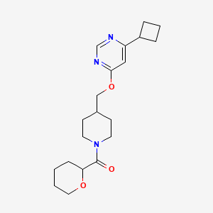 [4-[(6-Cyclobutylpyrimidin-4-yl)oxymethyl]piperidin-1-yl]-(oxan-2-yl)methanone