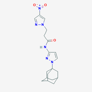 molecular formula C19H24N6O3 B279936 N-[1-(1-ADAMANTYL)-1H-PYRAZOL-3-YL]-3-(4-NITRO-1H-PYRAZOL-1-YL)PROPANAMIDE 