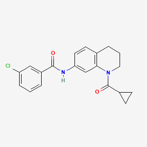 3-chloro-N-[1-(cyclopropanecarbonyl)-3,4-dihydro-2H-quinolin-7-yl]benzamide