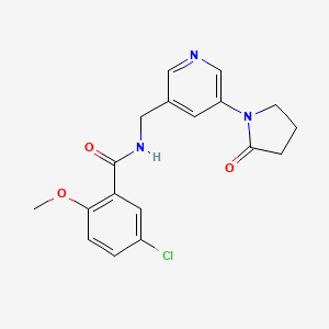 5-chloro-2-methoxy-N-((5-(2-oxopyrrolidin-1-yl)pyridin-3-yl)methyl)benzamide