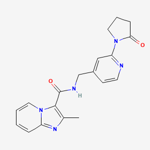 molecular formula C19H19N5O2 B2799395 2-methyl-N-((2-(2-oxopyrrolidin-1-yl)pyridin-4-yl)methyl)imidazo[1,2-a]pyridine-3-carboxamide CAS No. 2034524-01-9