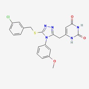 6-[[5-[(3-chlorophenyl)methylsulfanyl]-4-(3-methoxyphenyl)-1,2,4-triazol-3-yl]methyl]-1H-pyrimidine-2,4-dione