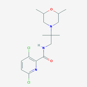 molecular formula C16H23Cl2N3O2 B2799398 3,6-dichloro-N-[2-(2,6-dimethylmorpholin-4-yl)-2-methylpropyl]pyridine-2-carboxamide CAS No. 1119211-12-9