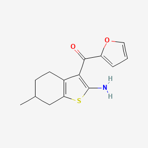 B2799417 3-(Furan-2-carbonyl)-6-methyl-4,5,6,7-tetrahydro-1-benzothiophen-2-amine CAS No. 851175-88-7