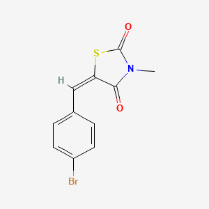 molecular formula C11H8BrNO2S B2799433 (5E)-5-[(4-bromophenyl)methylidene]-3-methyl-1,3-thiazolidine-2,4-dione CAS No. 342379-45-7