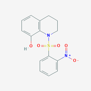 molecular formula C15H14N2O5S B2799434 1-((2-Nitrophenyl)sulfonyl)-1,2,3,4-tetrahydroquinolin-8-ol CAS No. 380208-72-0