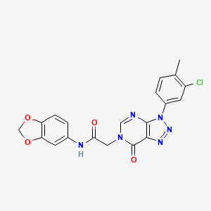 molecular formula C20H15ClN6O4 B2799453 N-(2H-1,3-benzodioxol-5-yl)-2-[3-(3-chloro-4-methylphenyl)-7-oxo-3H,6H,7H-[1,2,3]triazolo[4,5-d]pyrimidin-6-yl]acetamide CAS No. 893928-23-9
