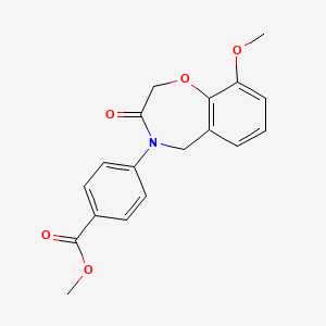 molecular formula C18H17NO5 B2799461 methyl 4-(9-methoxy-3-oxo-2,3-dihydro-1,4-benzoxazepin-4(5H)-yl)benzoate CAS No. 1326852-01-0