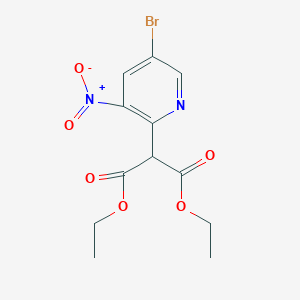 molecular formula C12H13BrN2O6 B2799476 Diethyl 2-(5-bromo-3-nitropyridin-2-yl)malonate CAS No. 911434-04-3