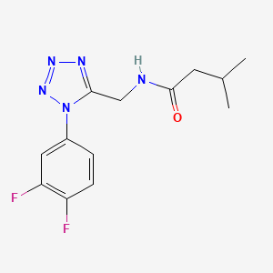 molecular formula C13H15F2N5O B2799489 N-((1-(3,4-difluorophenyl)-1H-tetrazol-5-yl)methyl)-3-methylbutanamide CAS No. 941922-06-1