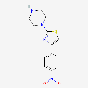 molecular formula C13H14N4O2S B2799496 4-(4-Nitrophenyl)-2-(piperazin-1-yl)thiazole CAS No. 893764-01-7