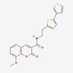 molecular formula C21H17NO4S2 B2799501 N-(2-([2,3'-bithiophen]-5-yl)ethyl)-8-methoxy-2-oxo-2H-chromene-3-carboxamide CAS No. 2034564-78-6