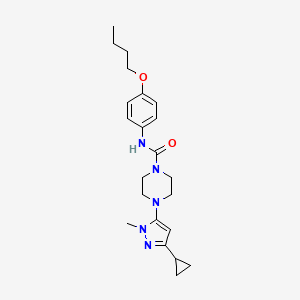 molecular formula C22H31N5O2 B2799510 N-(4-butoxyphenyl)-4-(3-cyclopropyl-1-methyl-1H-pyrazol-5-yl)piperazine-1-carboxamide CAS No. 2034234-69-8