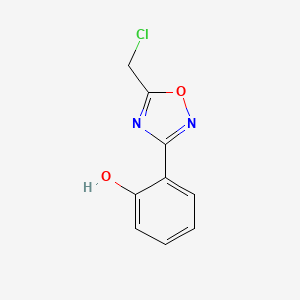 molecular formula C9H7ClN2O2 B2799540 2-(5-(Chloromethyl)-1,2,4-oxadiazol-3-yl)phenol CAS No. 90272-96-1