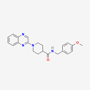 molecular formula C22H24N4O2 B2799548 N-[(4-methoxyphenyl)methyl]-1-(quinoxalin-2-yl)piperidine-4-carboxamide CAS No. 941923-89-3