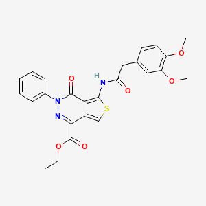 Ethyl 5-(2-(3,4-dimethoxyphenyl)acetamido)-4-oxo-3-phenyl-3,4-dihydrothieno[3,4-d]pyridazine-1-carboxylate