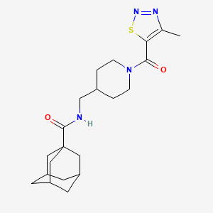 (3r,5r,7r)-N-((1-(4-methyl-1,2,3-thiadiazole-5-carbonyl)piperidin-4-yl)methyl)adamantane-1-carboxamide