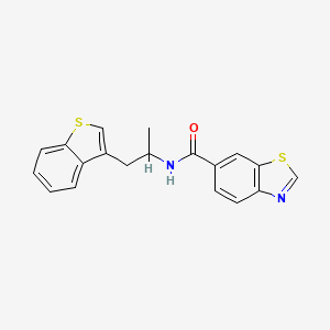 molecular formula C19H16N2OS2 B2799574 N-[1-(1-benzothiophen-3-yl)propan-2-yl]-1,3-benzothiazole-6-carboxamide CAS No. 2034297-80-6