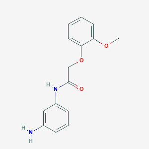 molecular formula C15H16N2O3 B2799603 N-(3-aminophenyl)-2-(2-methoxyphenoxy)acetamide CAS No. 953896-11-2