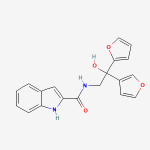 molecular formula C19H16N2O4 B2799614 N-[2-(furan-2-yl)-2-(furan-3-yl)-2-hydroxyethyl]-1H-indole-2-carboxamide CAS No. 2034240-12-3