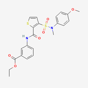 molecular formula C22H22N2O6S2 B2799618 ethyl 3-{3-[(4-methoxyphenyl)(methyl)sulfamoyl]thiophene-2-amido}benzoate CAS No. 1251586-22-7