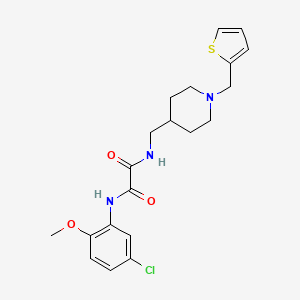 molecular formula C20H24ClN3O3S B2799636 N1-(5-chloro-2-methoxyphenyl)-N2-((1-(thiophen-2-ylmethyl)piperidin-4-yl)methyl)oxalamide CAS No. 952981-85-0