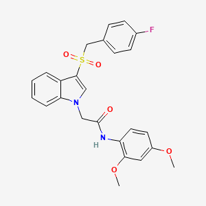 molecular formula C25H23FN2O5S B2799647 N-(2,4-dimethoxyphenyl)-2-{3-[(4-fluorophenyl)methanesulfonyl]-1H-indol-1-yl}acetamide CAS No. 893252-64-7