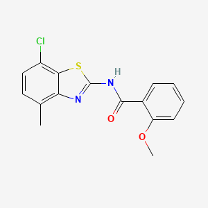 molecular formula C16H13ClN2O2S B2799657 N-(7-chloro-4-methyl-1,3-benzothiazol-2-yl)-2-methoxybenzamide CAS No. 868230-87-9