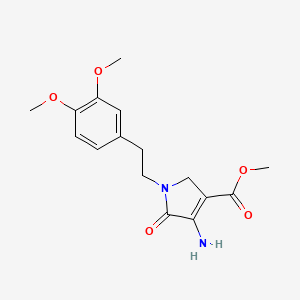 molecular formula C16H20N2O5 B2799670 methyl 4-amino-1-(3,4-dimethoxyphenethyl)-5-oxo-2,5-dihydro-1H-pyrrole-3-carboxylate CAS No. 1171325-77-1