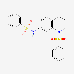 molecular formula C21H20N2O4S2 B2799678 N-(1-(phenylsulfonyl)-1,2,3,4-tetrahydroquinolin-7-yl)benzenesulfonamide CAS No. 1170392-00-3