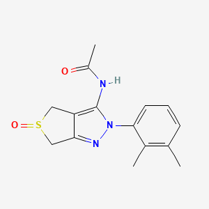 molecular formula C15H17N3O2S B2799695 N-[2-(2,3-dimethylphenyl)-5-oxo-2H,4H,6H-5lambda4-thieno[3,4-c]pyrazol-3-yl]acetamide CAS No. 958587-01-4