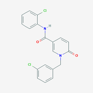 molecular formula C19H14Cl2N2O2 B2799715 N-(2-chlorophenyl)-1-[(3-chlorophenyl)methyl]-6-oxo-1,6-dihydropyridine-3-carboxamide CAS No. 942009-86-1