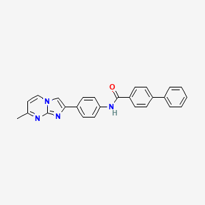 molecular formula C26H20N4O B2799718 N-(4-{7-methylimidazo[1,2-a]pyrimidin-2-yl}phenyl)-[1,1'-biphenyl]-4-carboxamide CAS No. 923677-65-0