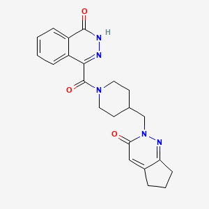 molecular formula C22H23N5O3 B2799752 4-[4-({3-oxo-2H,3H,5H,6H,7H-cyclopenta[c]pyridazin-2-yl}methyl)piperidine-1-carbonyl]-1,2-dihydrophthalazin-1-one CAS No. 2097872-74-5