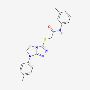 molecular formula C20H21N5OS B2799799 N-(3-methylphenyl)-2-{[7-(4-methylphenyl)-5H,6H,7H-imidazo[2,1-c][1,2,4]triazol-3-yl]sulfanyl}acetamide CAS No. 921790-15-0